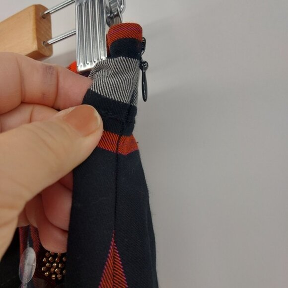 Anthropologie Maeve Embellished Plaid Skirt Black and Red Size 4 - Picture 7 of 10